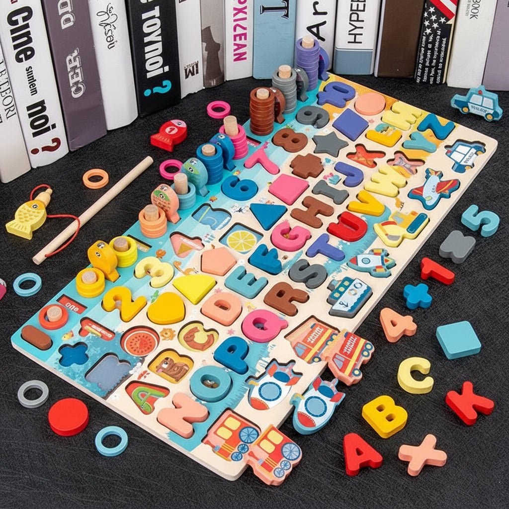 Smartfish – Educational Montessori Puzzle Board For Counting & Matching 10593607942408-1