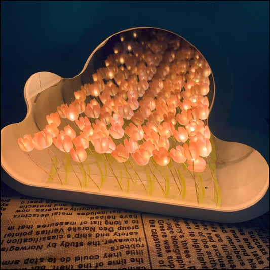 Eternal Cloud Mirror Tulips - LED Mirror With Infinity Effect 9961777398093-1