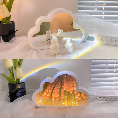 Eternal Cloud Mirror Tulips - LED Mirror With Infinity Effect 9961777398093-1
