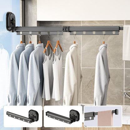 Wall-Mounted Foldable Clothes Drying Rack With Suction Cup 7252147306596-1
