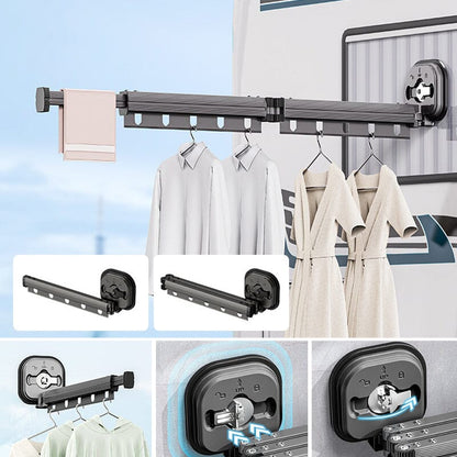 Wall-Mounted Foldable Clothes Drying Rack With Suction Cup 7252147306596-1