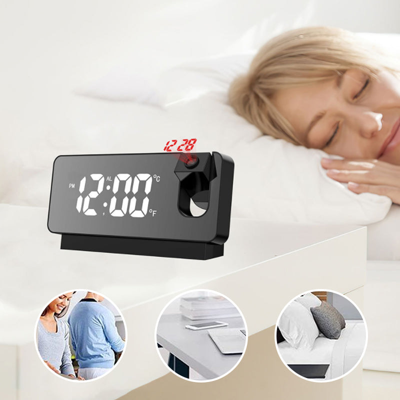 Smart Digital Projection Clock Displaying Time Temperature Date And Adjustable Brightness 7004588802148-1