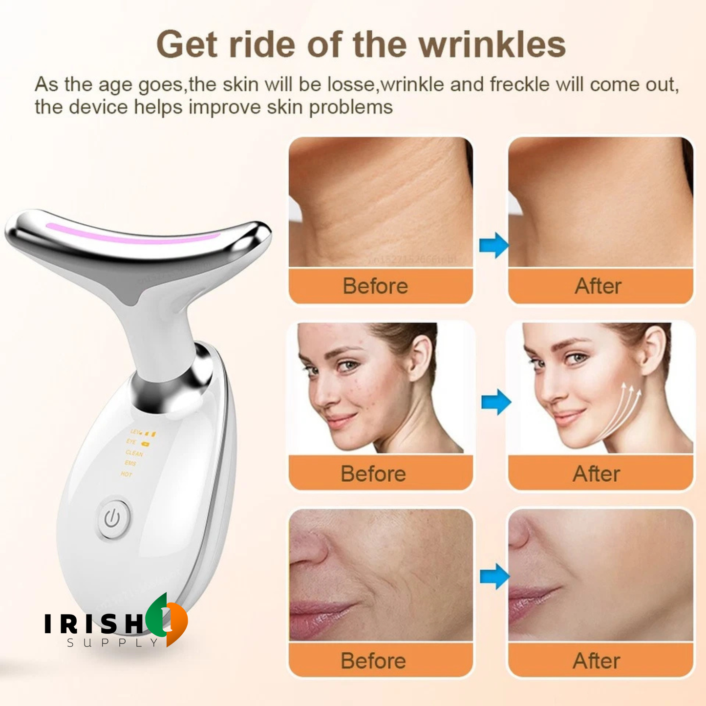 Anti-Aging Facial Device with LED Light, Warmth & Vibration 8073736388891-1