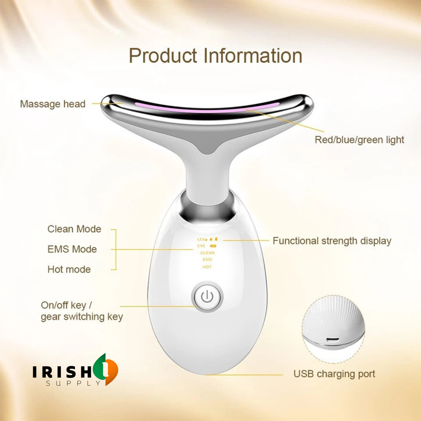 Anti-Aging Facial Device with LED Light, Warmth & Vibration 8073736388891-1