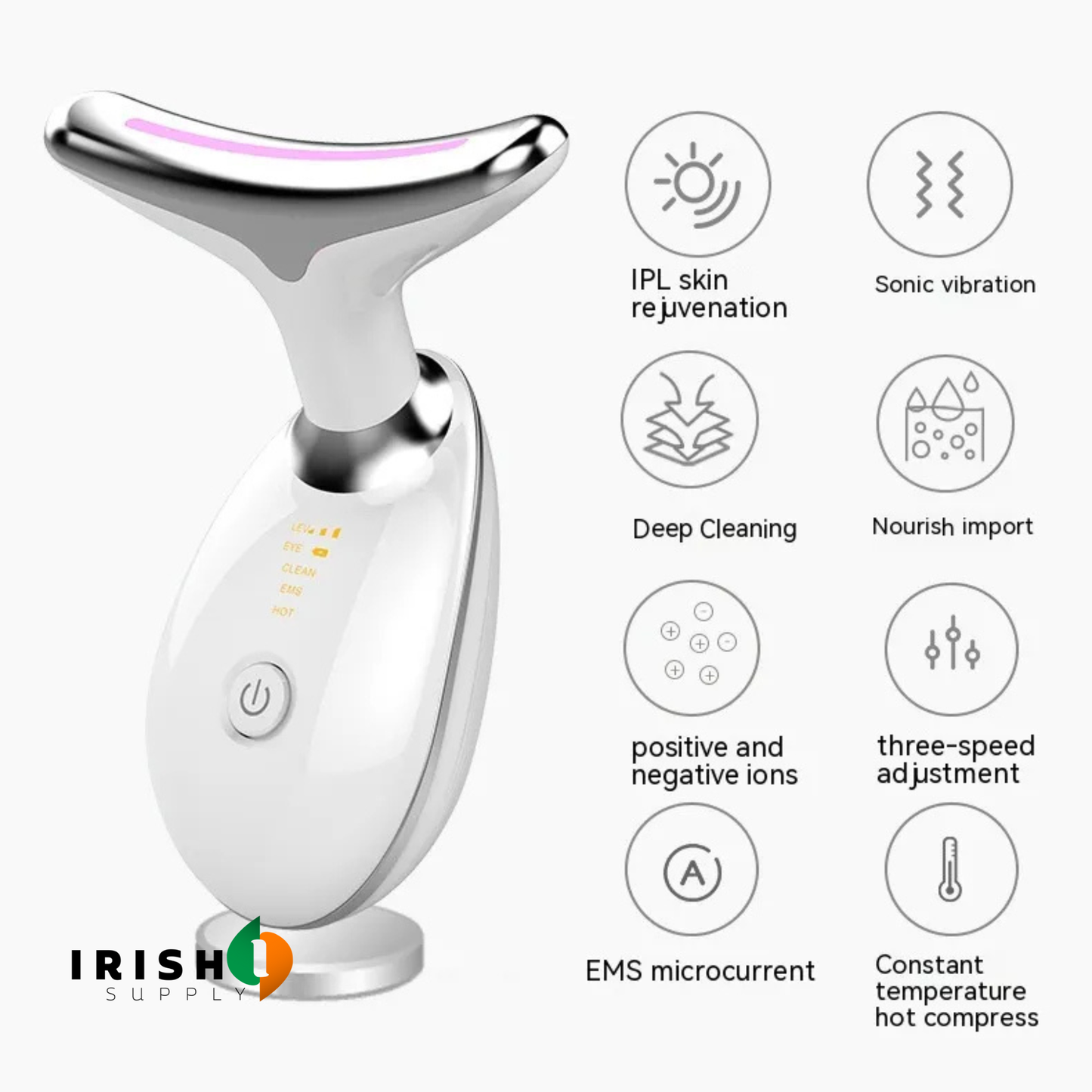 Anti-Aging Facial Device with LED Light, Warmth & Vibration 8073736388891-1