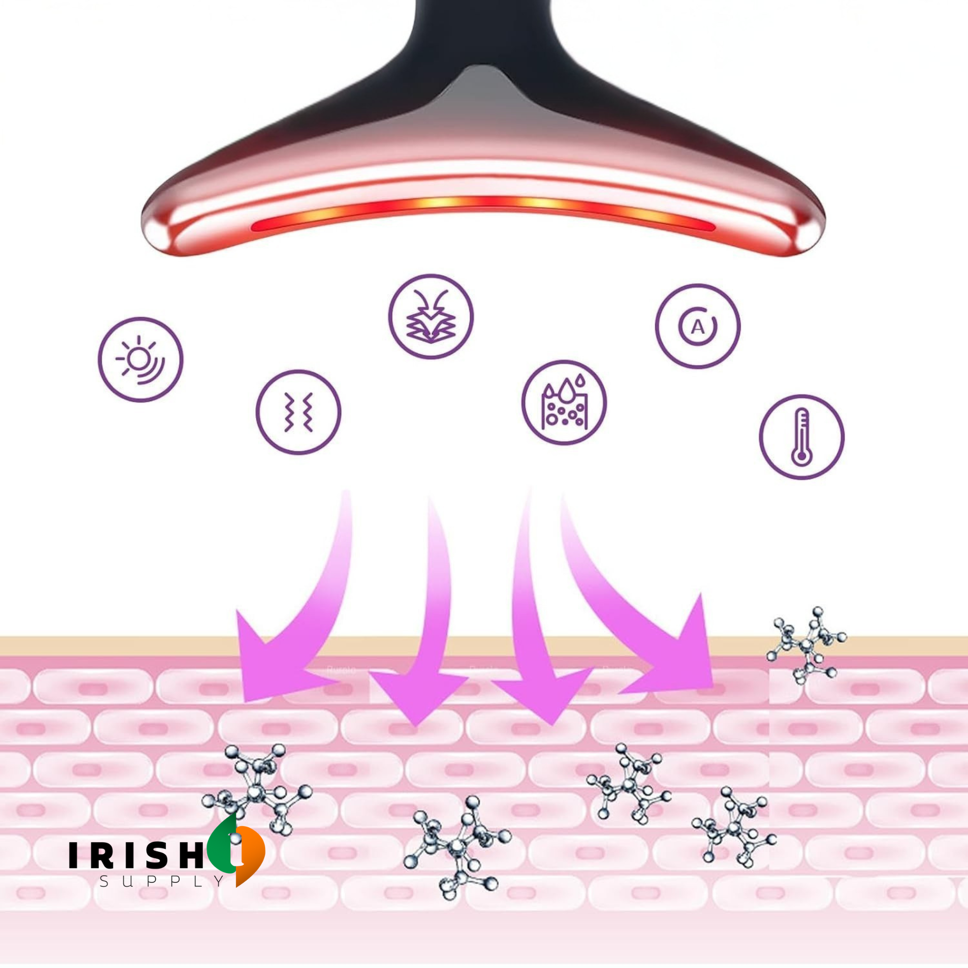 Anti-Aging Facial Device with LED Light, Warmth & Vibration 8073736388891-1