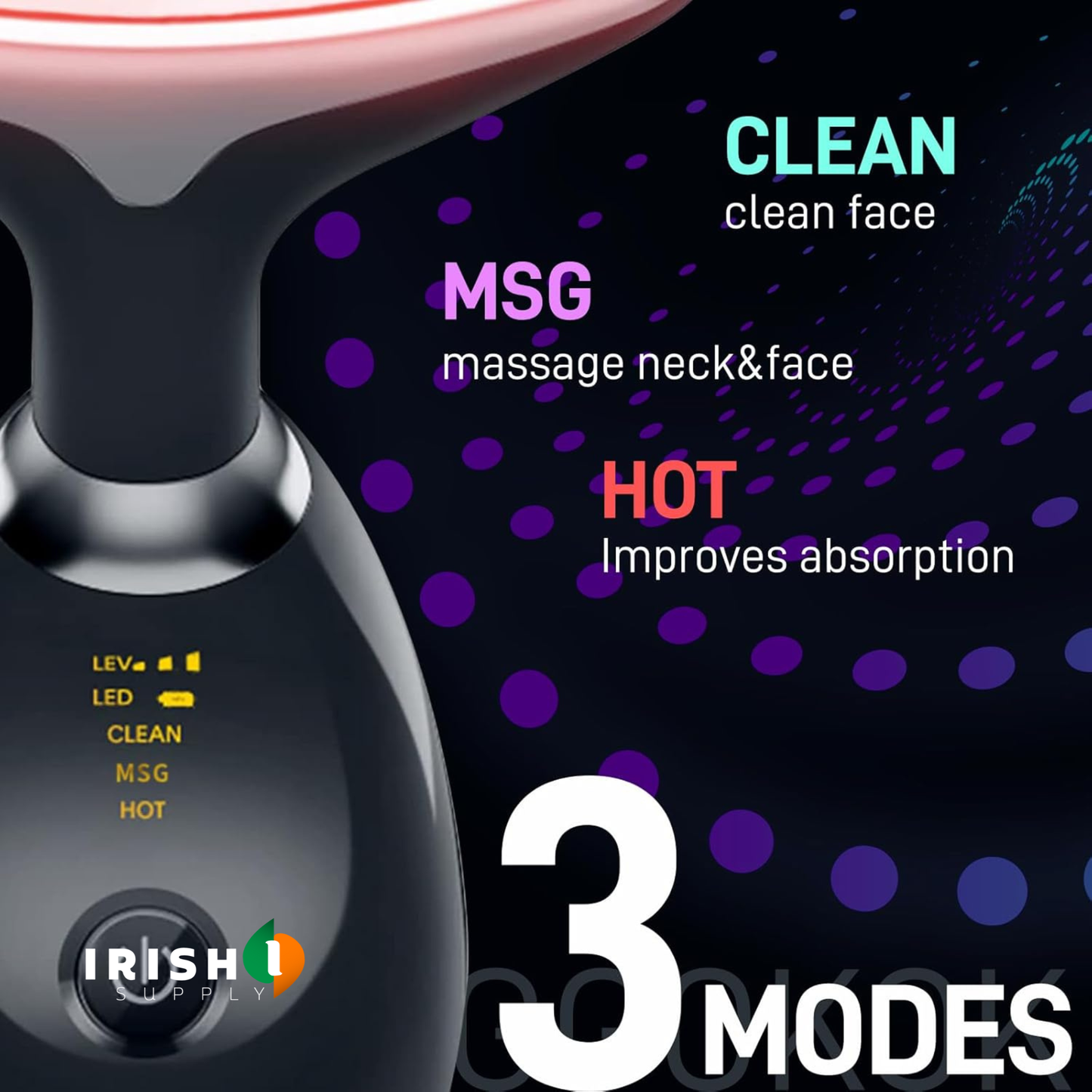 Anti-Aging Facial Device with LED Light, Warmth & Vibration 8073736388891-1