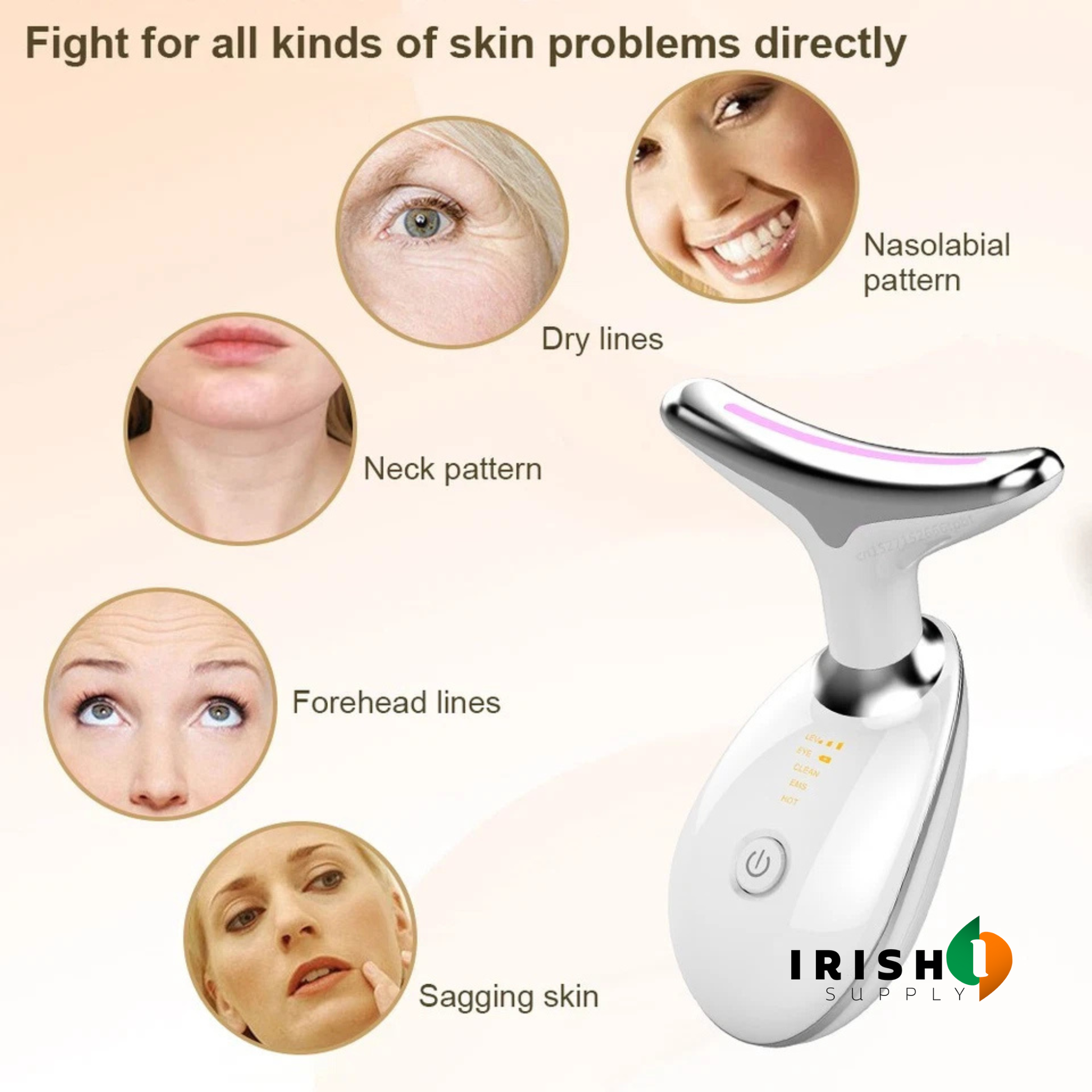 Anti-Aging Facial Device with LED Light, Warmth & Vibration 8073736388891-1