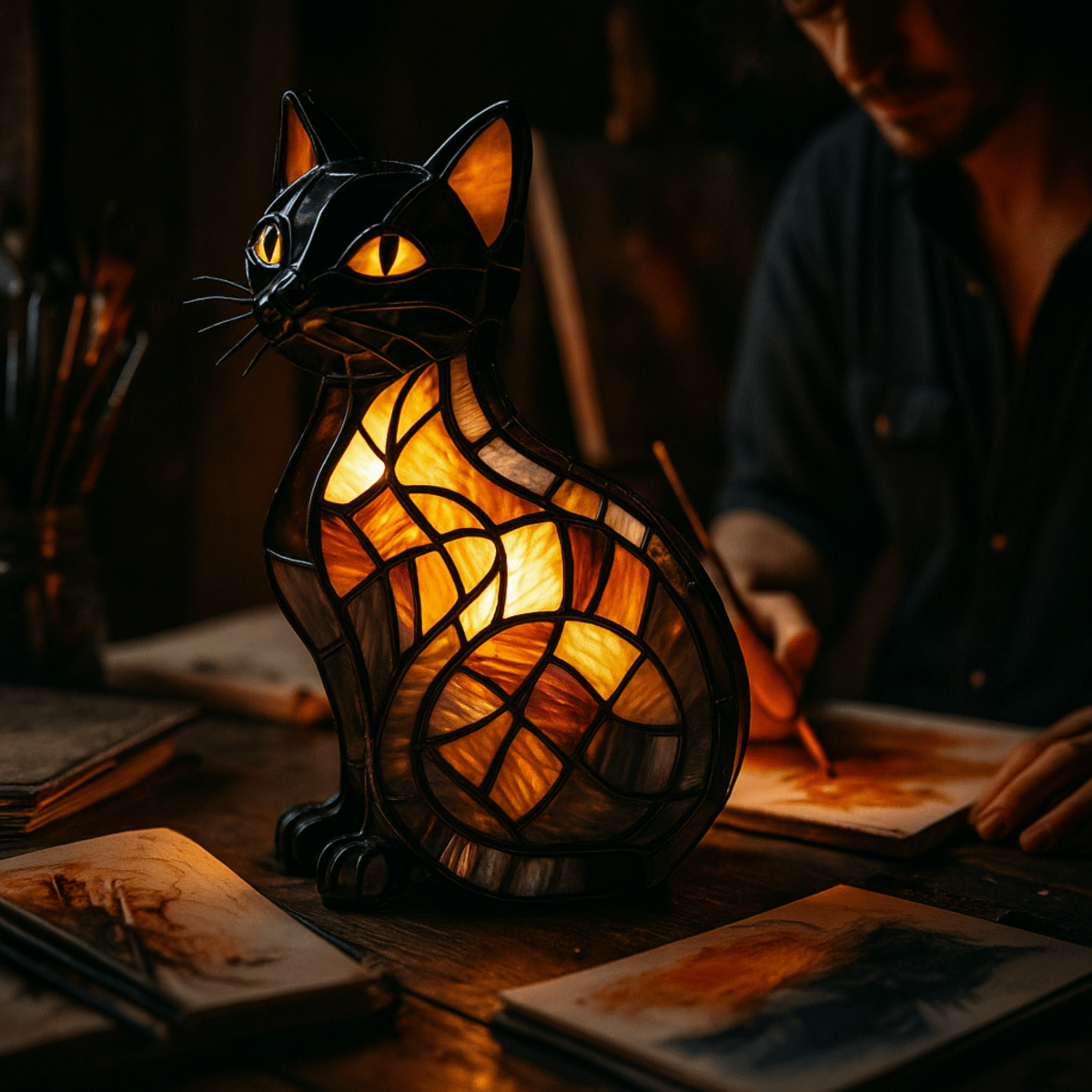 Playful Led Cat Night Light With Soft Ambient Glow 10538118840584-1