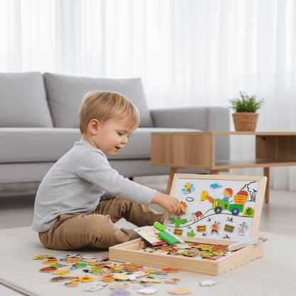 Artiblox – 2-In-1 Montessori Drawing Board With Magnetic Board & Chalkboard For Children 10592540918024-1