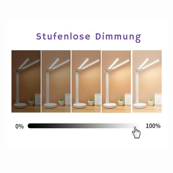 Dual-Head Dimmable Led Desk Lamp With 180° Rotation, Usb Rechargeable 14902375121222-1