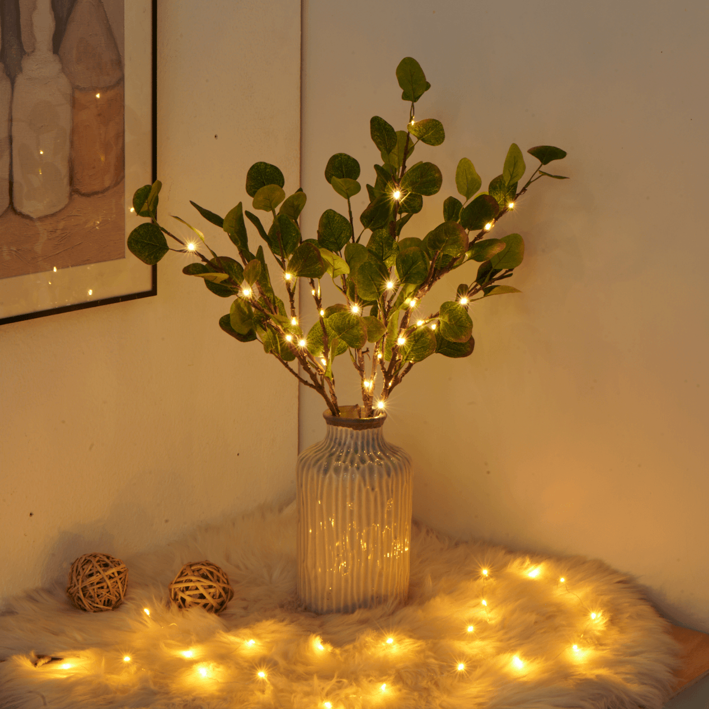 Battery Operated Warm White Led Olive Branch Fairy Lights 28 Inch 9957110579546-1
