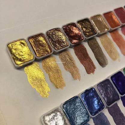 Shimmering Watercolor Palette Delivers Vibrant Metallic Tones For Artistic Projects 14952677605702-1