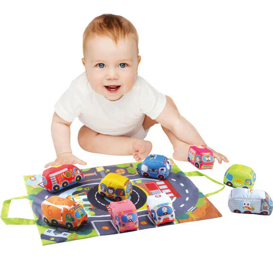 Soft Baby Toy Car Set with Colorful Safe Play Activity Mat 15080511439193-1