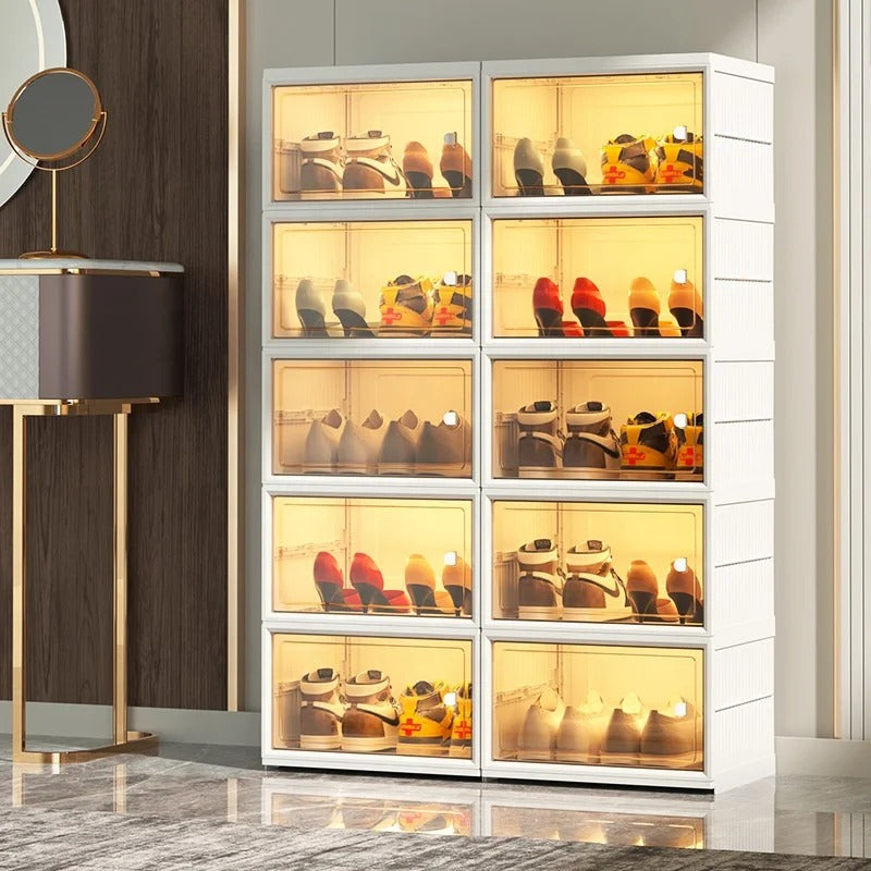 Stackable Clear Storage Organizer For Shoes Closet Neat Home Arrangement 8518580633757-1