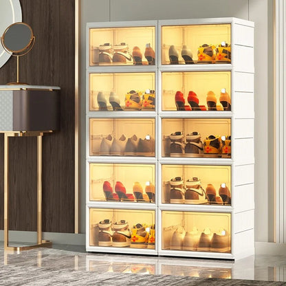 Stackable Clear Storage Organizer For Shoes Closet Neat Home Arrangement 8518580633757-1