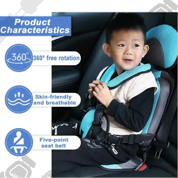 Safe Portable Baby Car Seat with Belt Vest - 6 Months To 12 Years Old