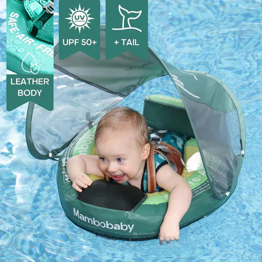 Inflatable Baby Swim Trainer With Sunshade Anti-Tip Design For Safety 14972385034566-1
