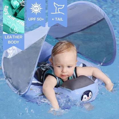 Inflatable Baby Swim Trainer With Sunshade Anti-Tip Design For Safety 14972385034566-1