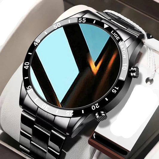Luxury Full Circle Touch Screen Bluetooth Smart Watch with Steel Band