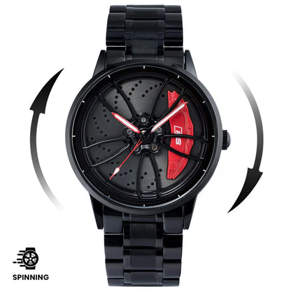 Spinning Wheel Watch Stainless Steel Strap Durable Stylish Design 14972383101254-1