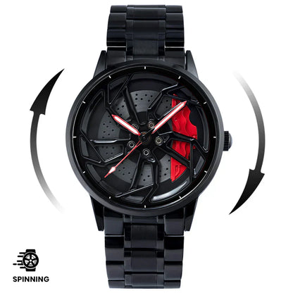 Spinning Wheel Watch Stainless Steel Strap Durable Stylish Design 14972383101254-1
