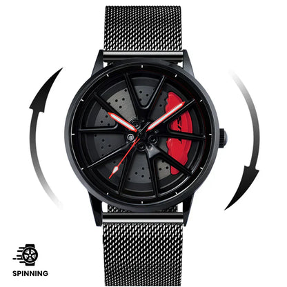 Spinning Wheel Watch Stainless Steel Strap Durable Stylish Design 14972383101254-1