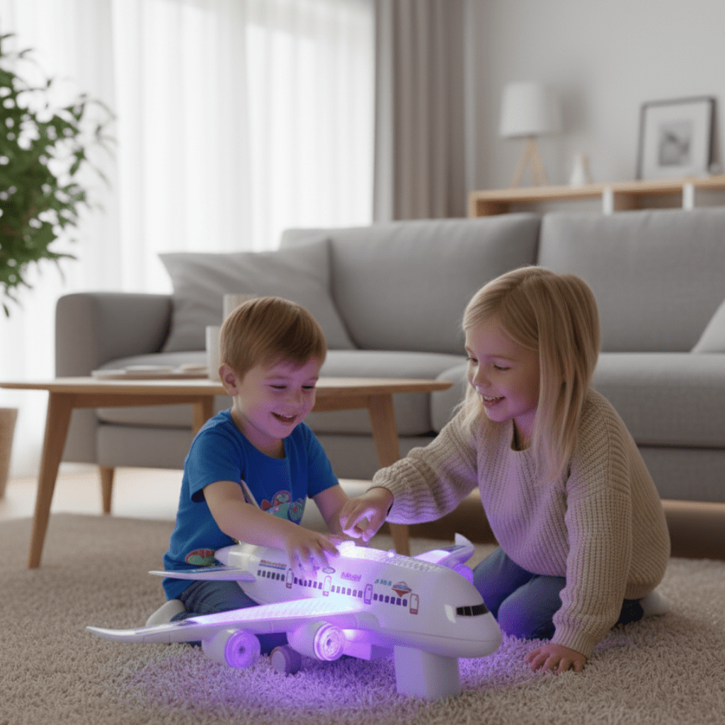 Flygenius – Intelligent Music & Light Airplane Toy With Automatic Obstacle Navigation 10594106638600-1