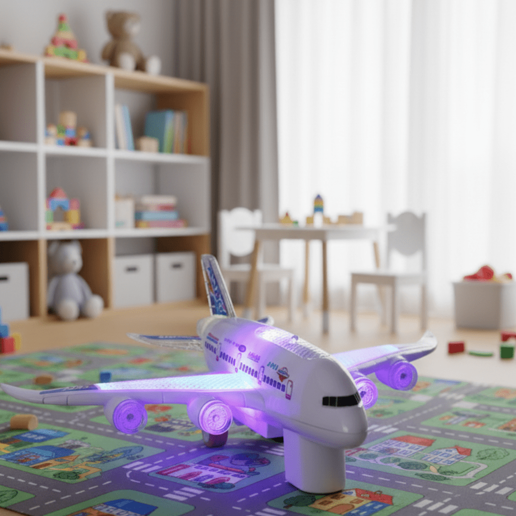 Flygenius – Intelligent Music & Light Airplane Toy With Automatic Obstacle Navigation 10594106638600-1