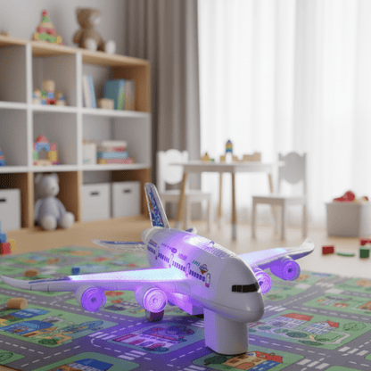 Flygenius – Intelligent Music & Light Airplane Toy With Automatic Obstacle Navigation 10594106638600-1