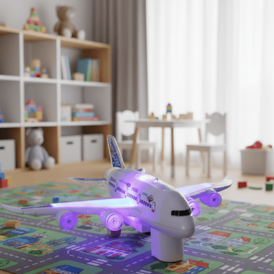 Flygenius – Intelligent Music & Light Airplane Toy With Automatic Obstacle Navigation 10594106638600-1