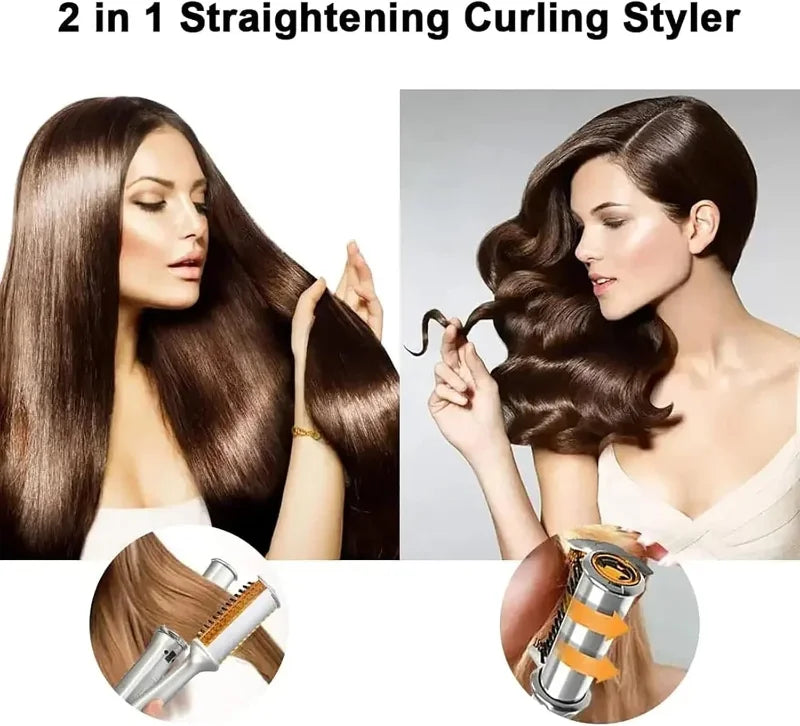 Max Rotating Hair Iron - 2 in 1 Hair Curler and Straightener