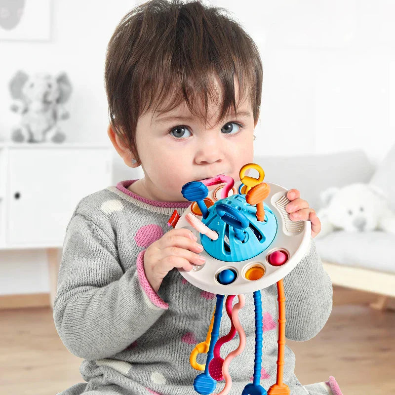 Sensory Ufo Pull String Teether Toy Enhances Baby Development 14981193072966-1