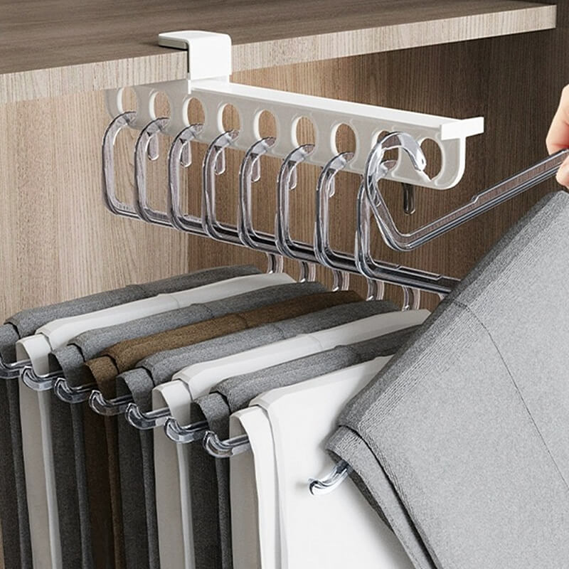 Retractable Sliding Clothes Rack Organizer For Closet Storage Convenience 14980583817542-1