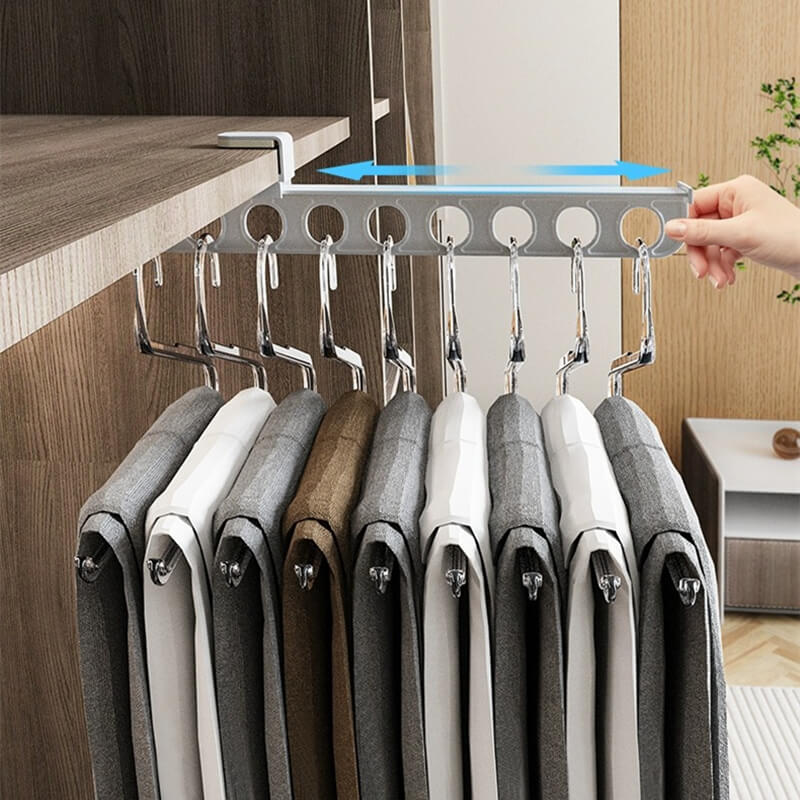 Retractable Sliding Clothes Rack Organizer For Closet Storage Convenience 14980583817542-1