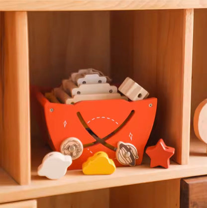 Wooden Rocket Stacking Toy for Toddlers’ Counting and Coordination Skills 9823853838670-1