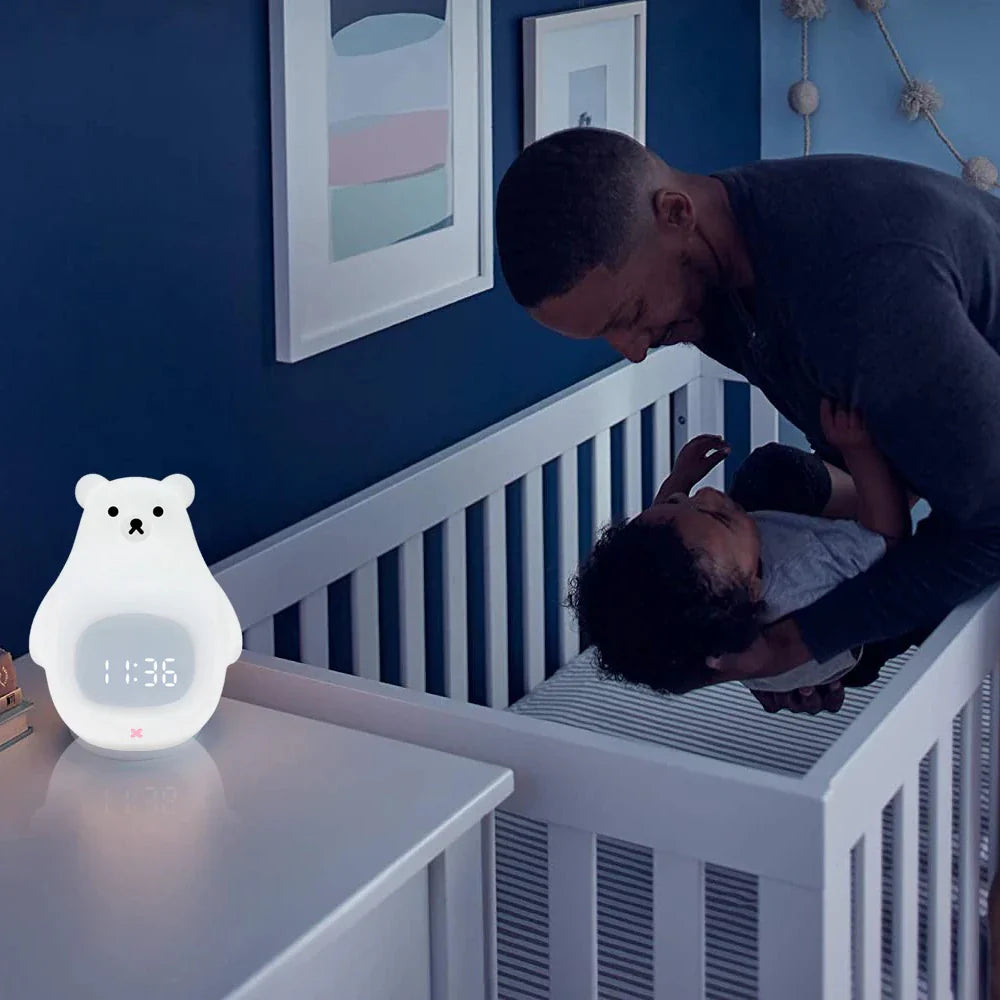 Bear Alarm Clock - LED Night Light and Children's Alarm Clock