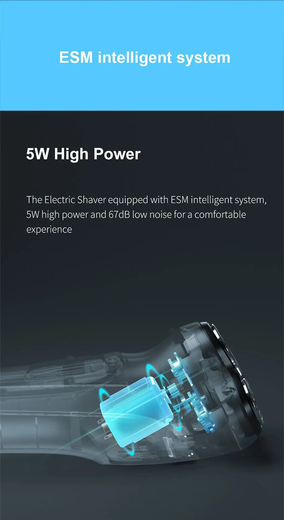 Electric Shaver for Men – 3D Floating Heads with Auto-Grinding Blades & Smart ESM System 9686225977686-1