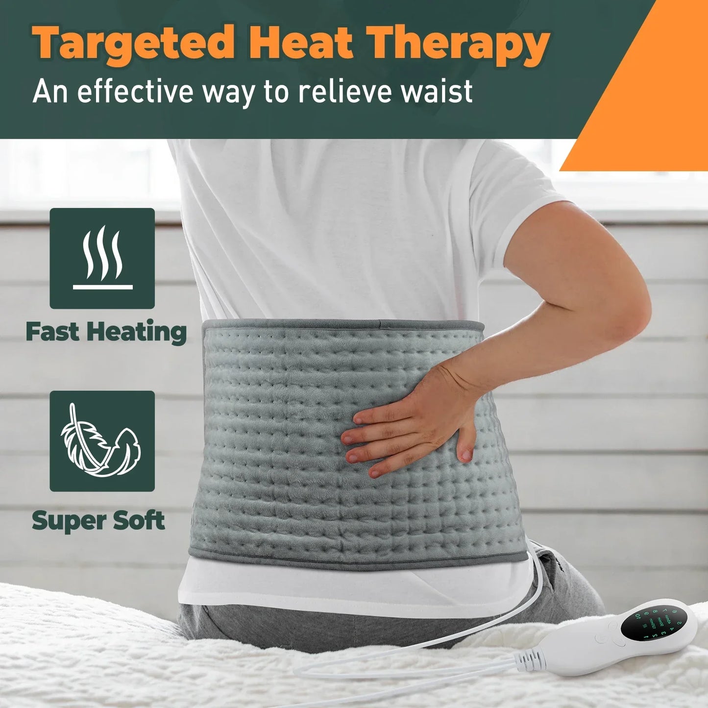 Electric Heating Pad – Adjustable 10-Level Temperature & 3-Timer Settings for Full-Body Relief 9680112419158-1
