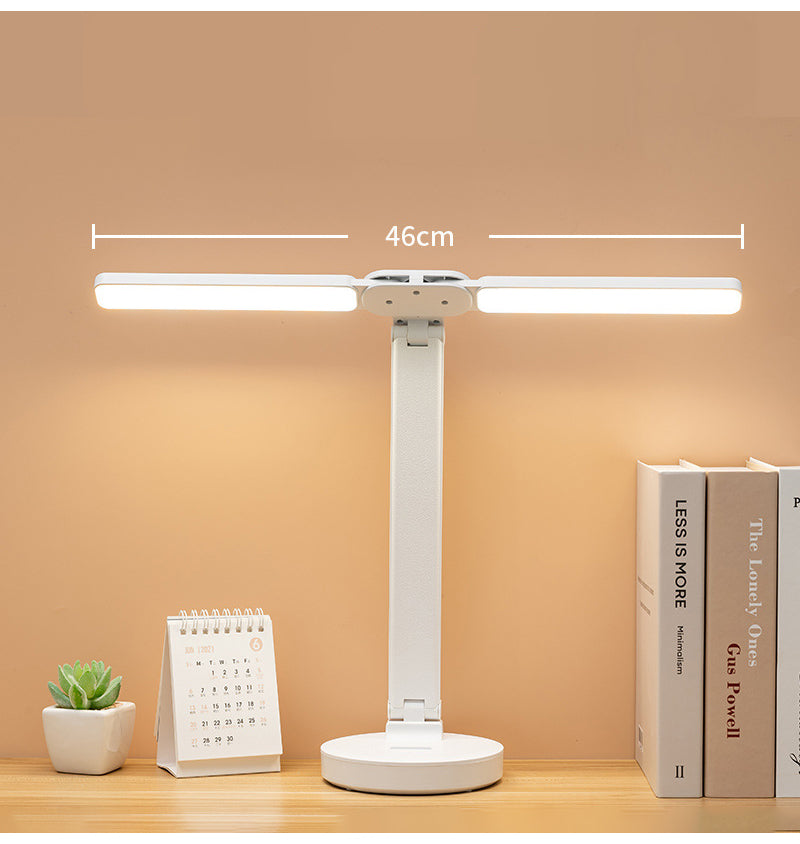Dual-Head Dimmable Led Desk Lamp With 180° Rotation, Usb Rechargeable 14902375121222-1