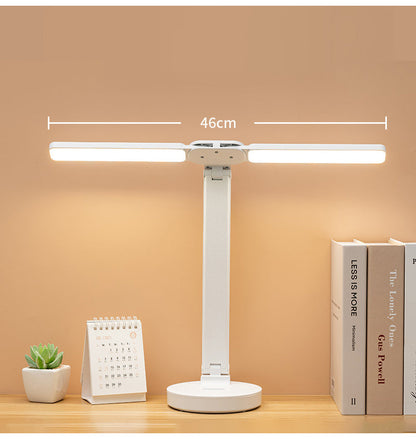 Dual-Head Dimmable Led Desk Lamp With 180° Rotation, Usb Rechargeable 14902375121222-1