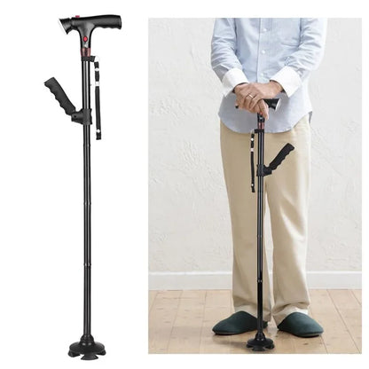 Folding Walking Cane Supports Mobility For Safe Well Lit Night Walking 15207731462470-1