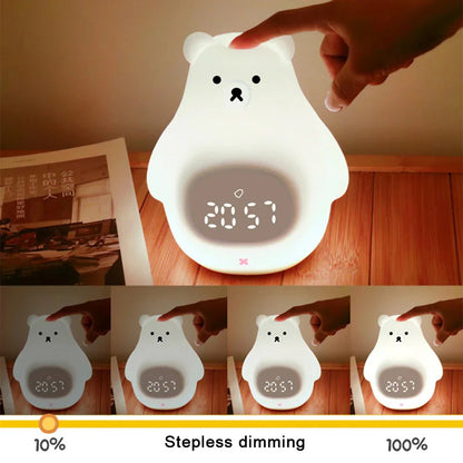 Bear Alarm Clock - LED Night Light and Children's Alarm Clock
