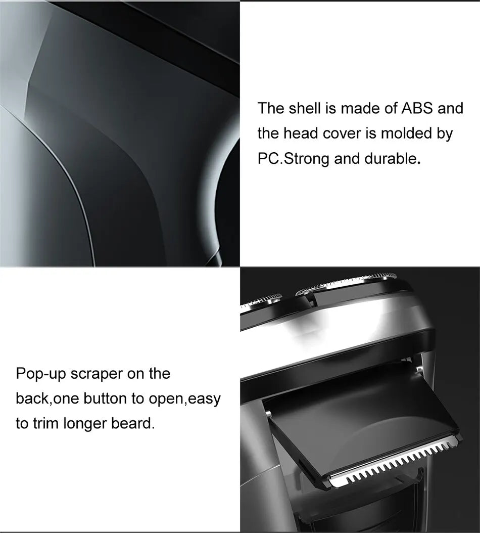Electric Shaver for Men – 3D Floating Heads with Auto-Grinding Blades & Smart ESM System 9686225977686-1