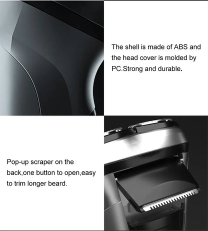 Electric Shaver for Men – 3D Floating Heads with Auto-Grinding Blades & Smart ESM System 9686225977686-1