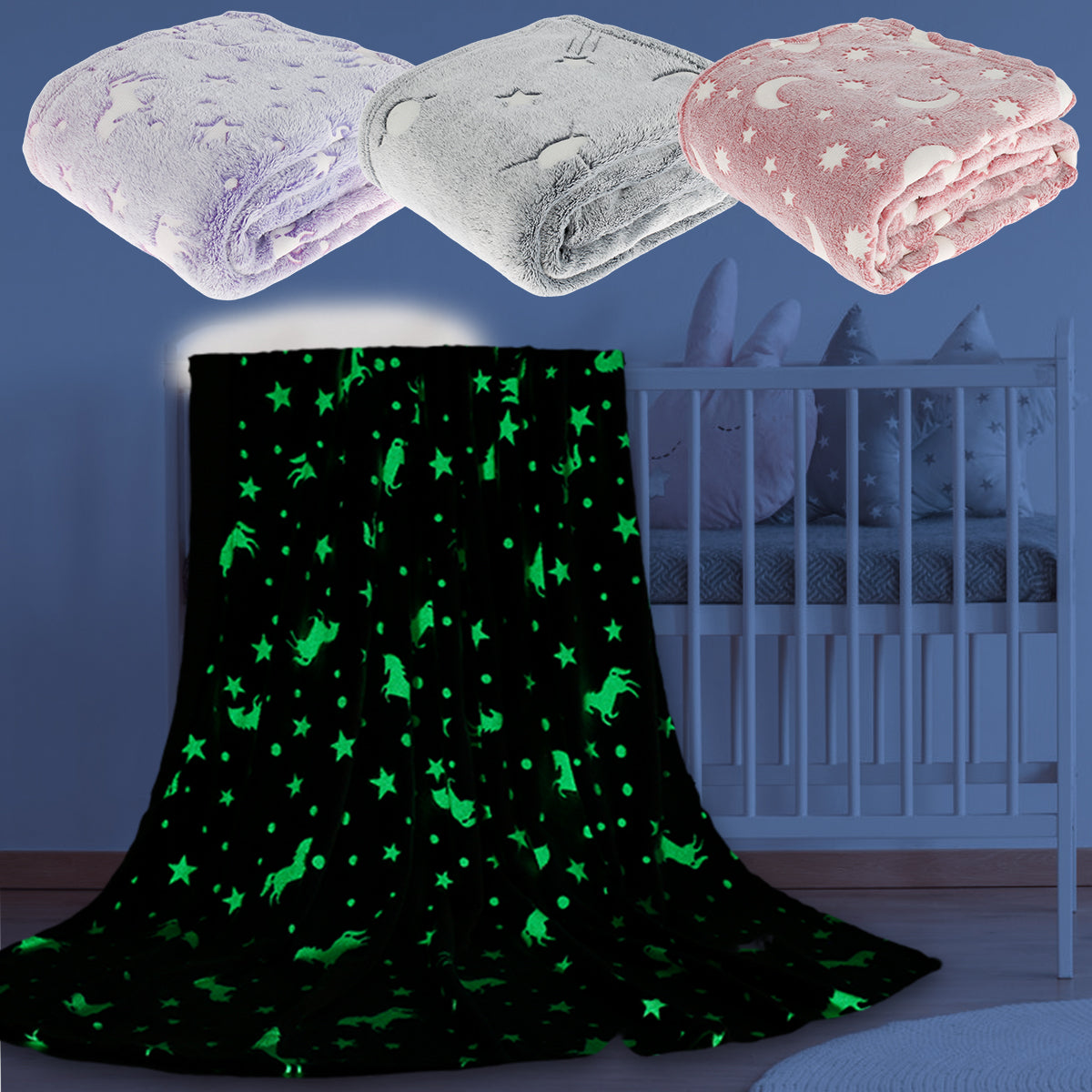 Glowing Star Blanket Soft Cozy Fabric For Relaxing Peaceful Sleep 14975524864326-1
