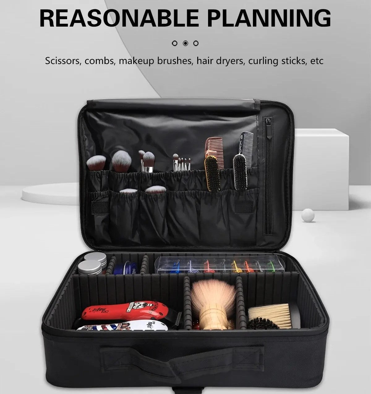 Professional Travel Makeup Organizer Portable Cosmetic Storage Beauty Bag 8438848225437-1