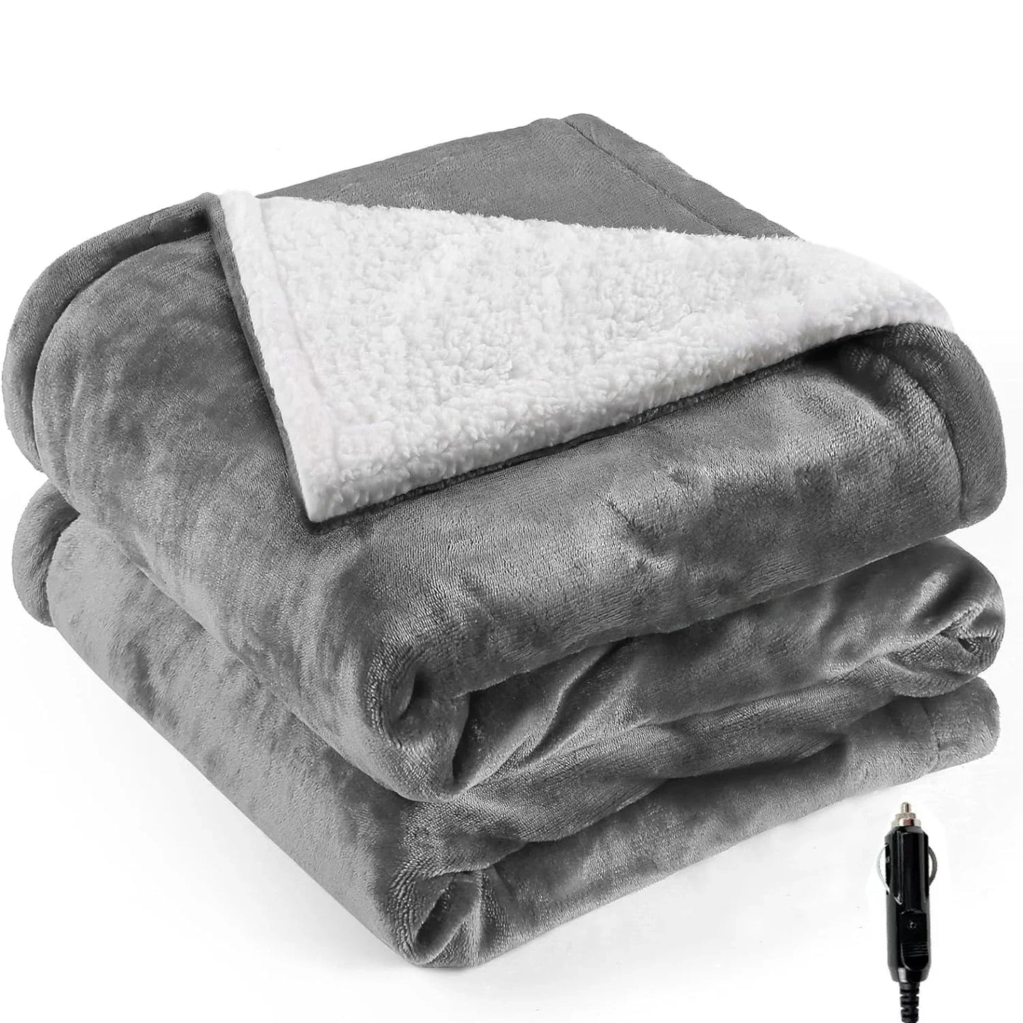 Cozy Portable Heated Blanket for Car - 12V Electric Throw 10162333090131-1