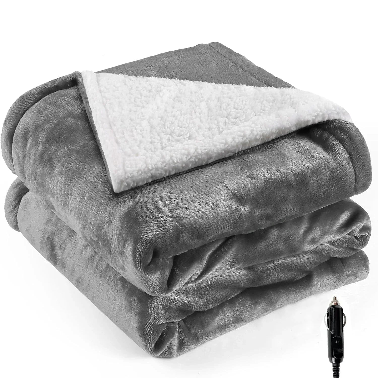 Cozy Portable Heated Blanket for Car - 12V Electric Throw 10162333090131-1