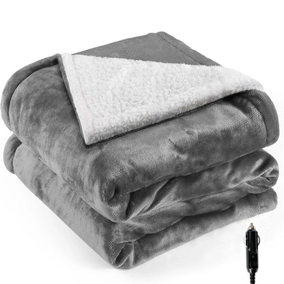 Cozy Portable Heated Blanket for Car - 12V Electric Throw 10162333090131-1